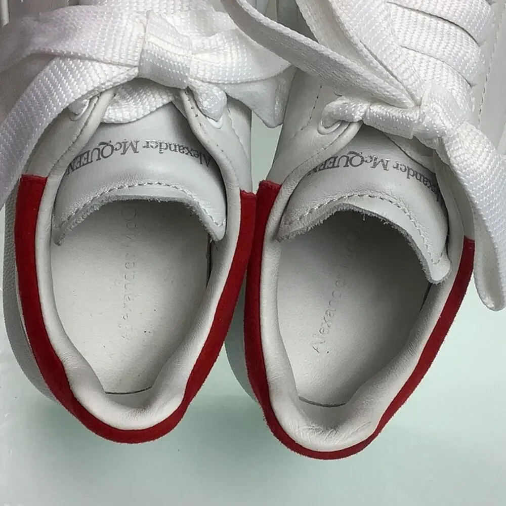 Alexander McQueen Molly Kids White Luster Red leather sneakers SZ 26 or 9.5 EUC - Picture 8 of 16